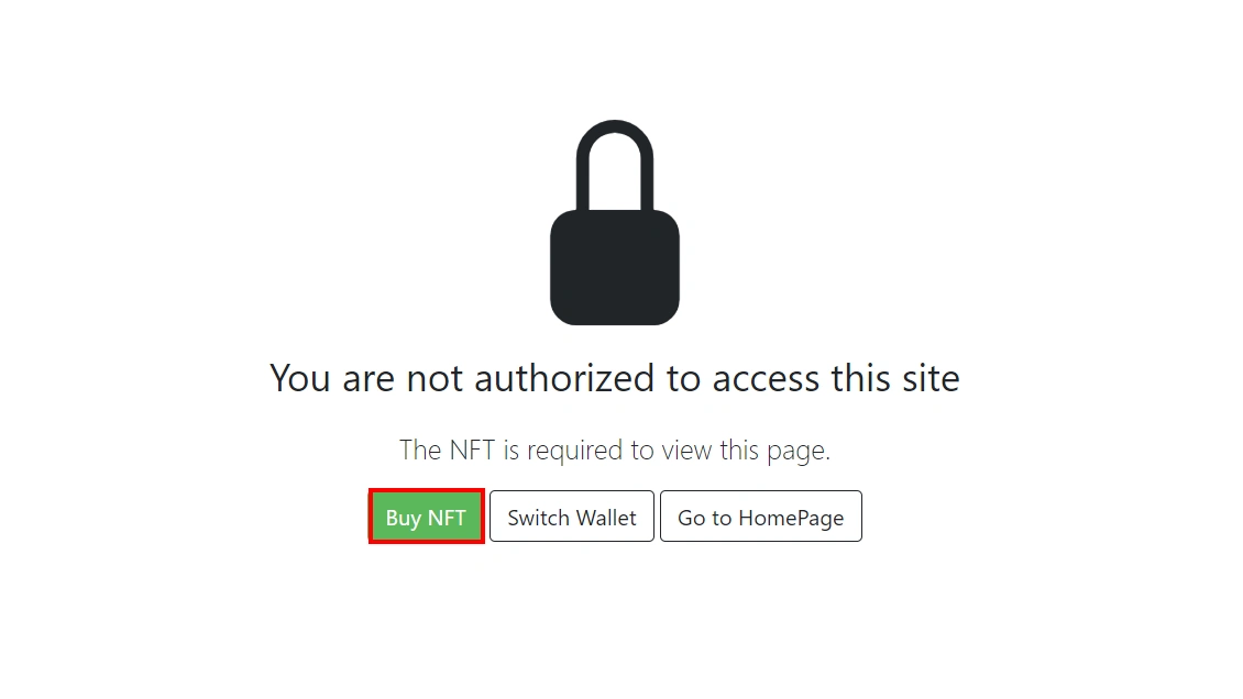 NFT Token Gating for website or meeting buy nft button