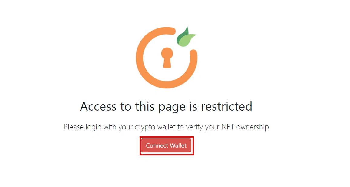 NFT Token Gating for website or meeting - token gated page connect wallet btn